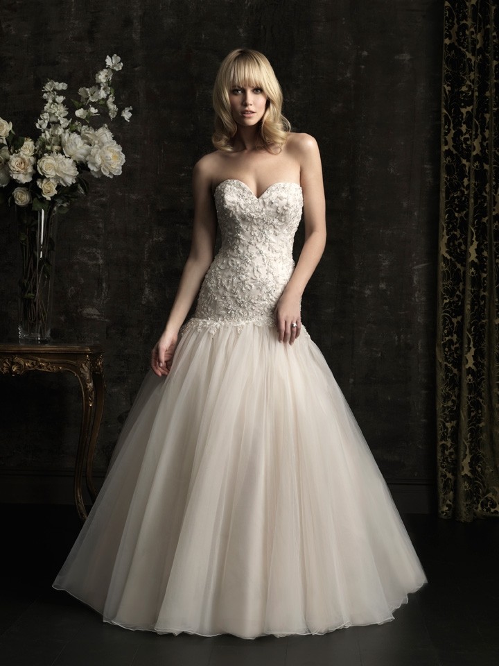 drop waist ball gown