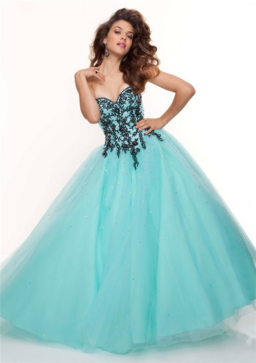 Blue Ball Gown Prom Dress - Colorful Dress Images of Archive