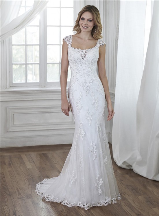 cap sleeve beaded wedding dress