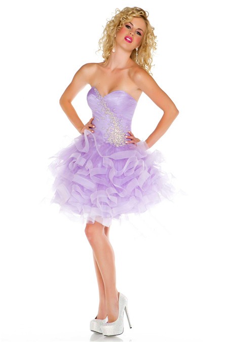Cute Ball Sweetheart Short/ Mini Lilac Purple Tulle Puffy Cocktail Prom