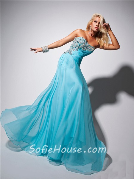light blue formal dresses long