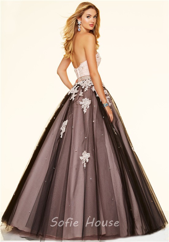 black and pink evening gowns