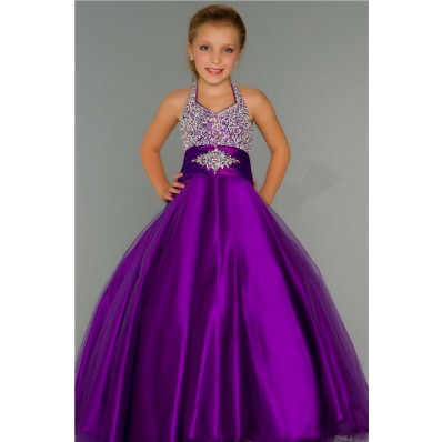 Cute-Ball-Gown-Halter-Purple-Tulle-Beading-Flower-Girl-Party-Prom-Dress What Are the Qualities of an Best Wife?