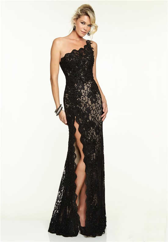 High Neck Low Back Lace Prom Dress Black,Lace Prom Dresses 