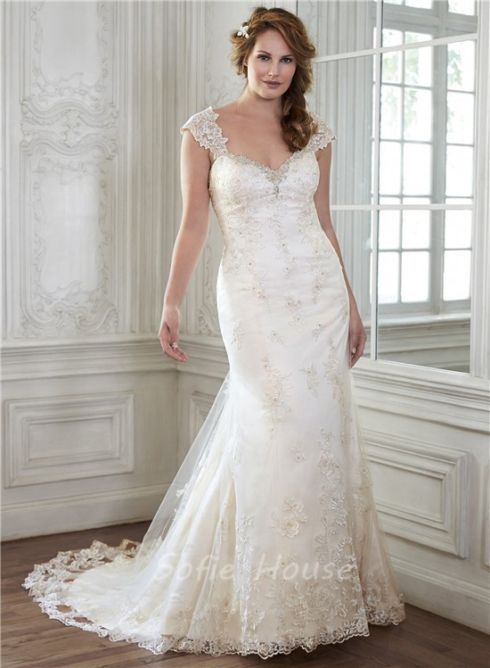 Stunning Mermaid Sweetheart Vintage Lace Wedding Dress With Detachable ...