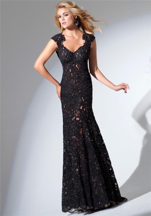 black sweetheart long dress